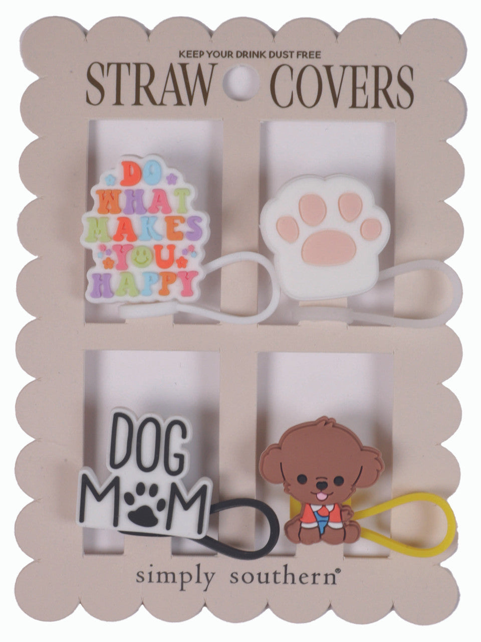 Simply Southern Straw Cover Set - Paw Print