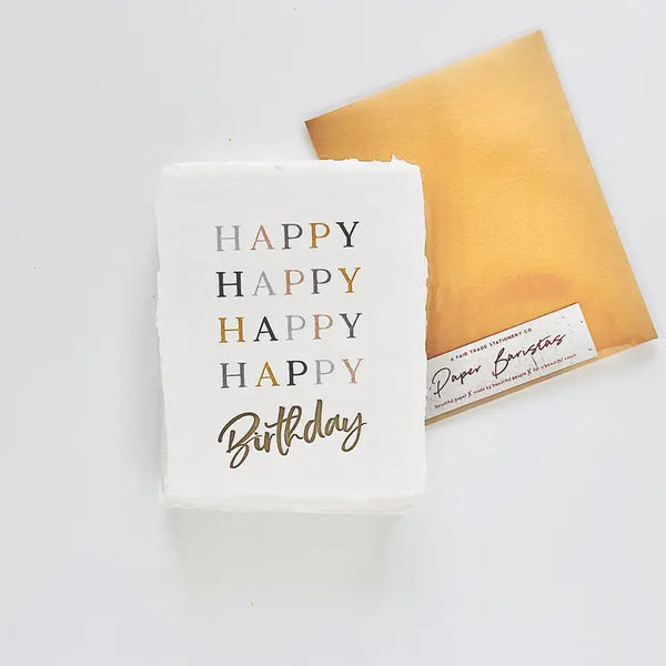 "Happy Happy Happy Happy Birthday" Flat Greeting Card