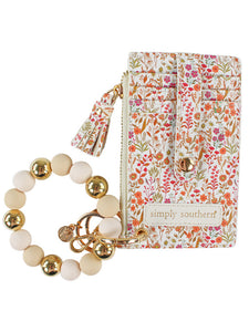 Simply Southern Bead Bangle Wallet - White Floral