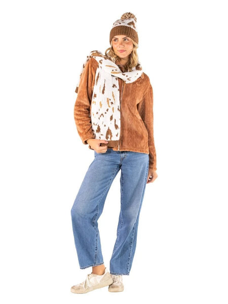 Simply Southern Women's Wild Scarf - Cow