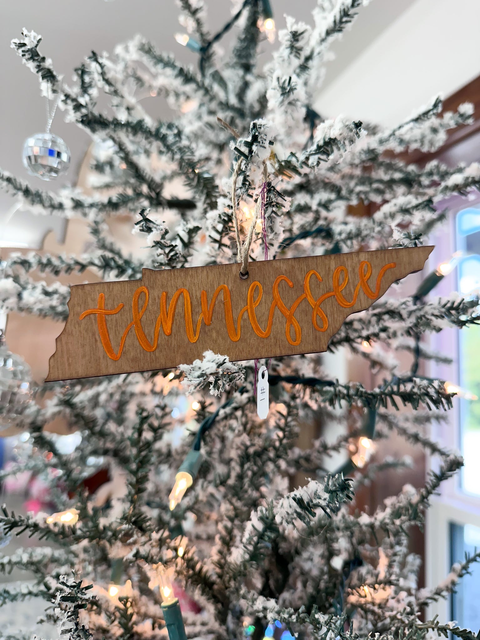 HAND-PAINTED WOOD ORNAMENT | Lettered Tennessee • Orange Letters #1