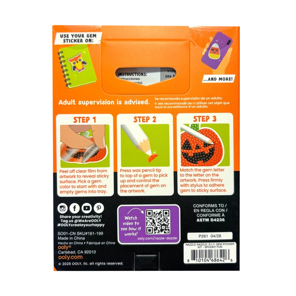 Mini Razzle Dazzle Diy Gem Sticker Kit - Spooky Fun