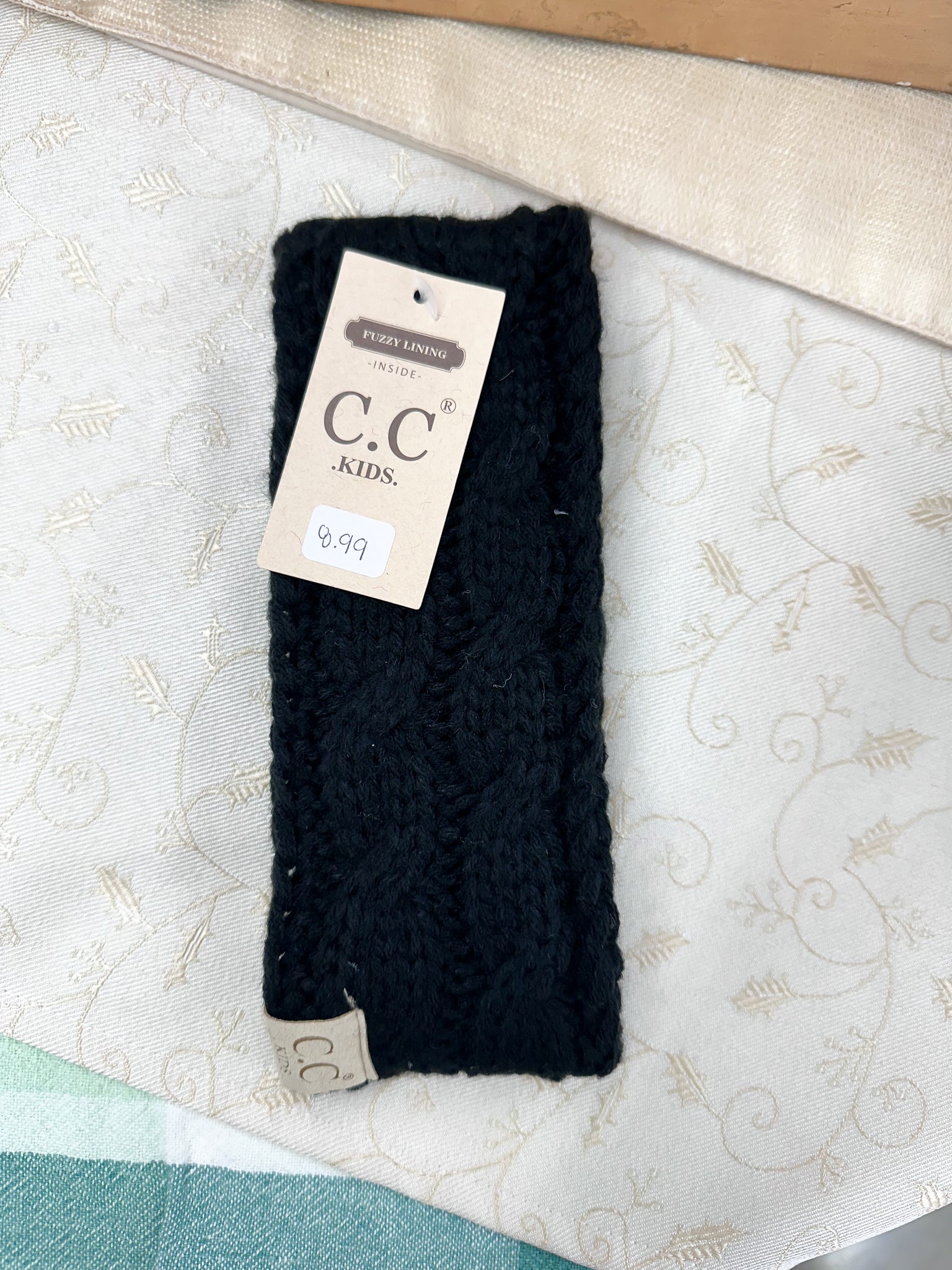 KIDS' Solid Cable Knit CC Head Wrap
