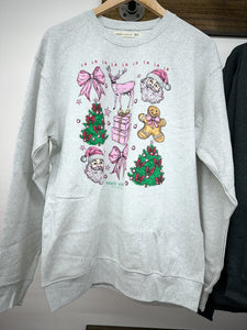 Simply Southern Crewneck - Trees • Pink Christmas Items