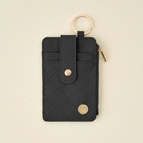 Woven Keychain Wallet - Black