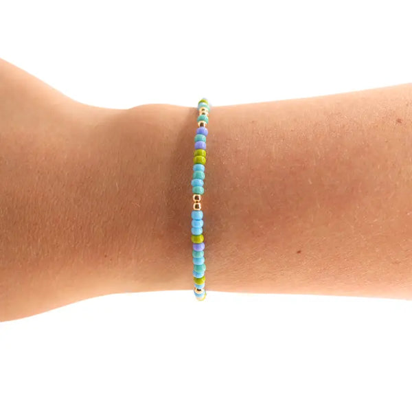 Beaded Blondes | Blues + Green Sprinkle Bracelet