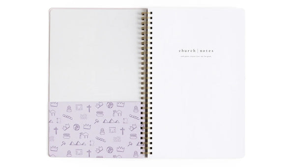 Church Notes Notebook - Lilac with Maps
