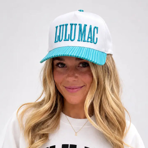 LULU MAC Blue Cabana Stripe Trucker Cap