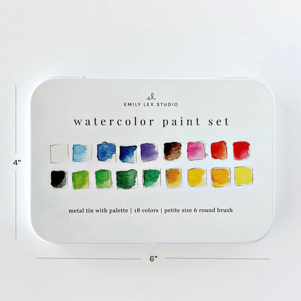 Watercolor Paint Set - 18 Colors with Brush