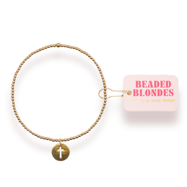 Beaded Blondes | Cross Cutout Charm Bracelet