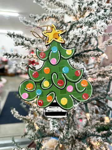 HAND-PAINTED WOOD ORNAMENT | Christmas Tree #2