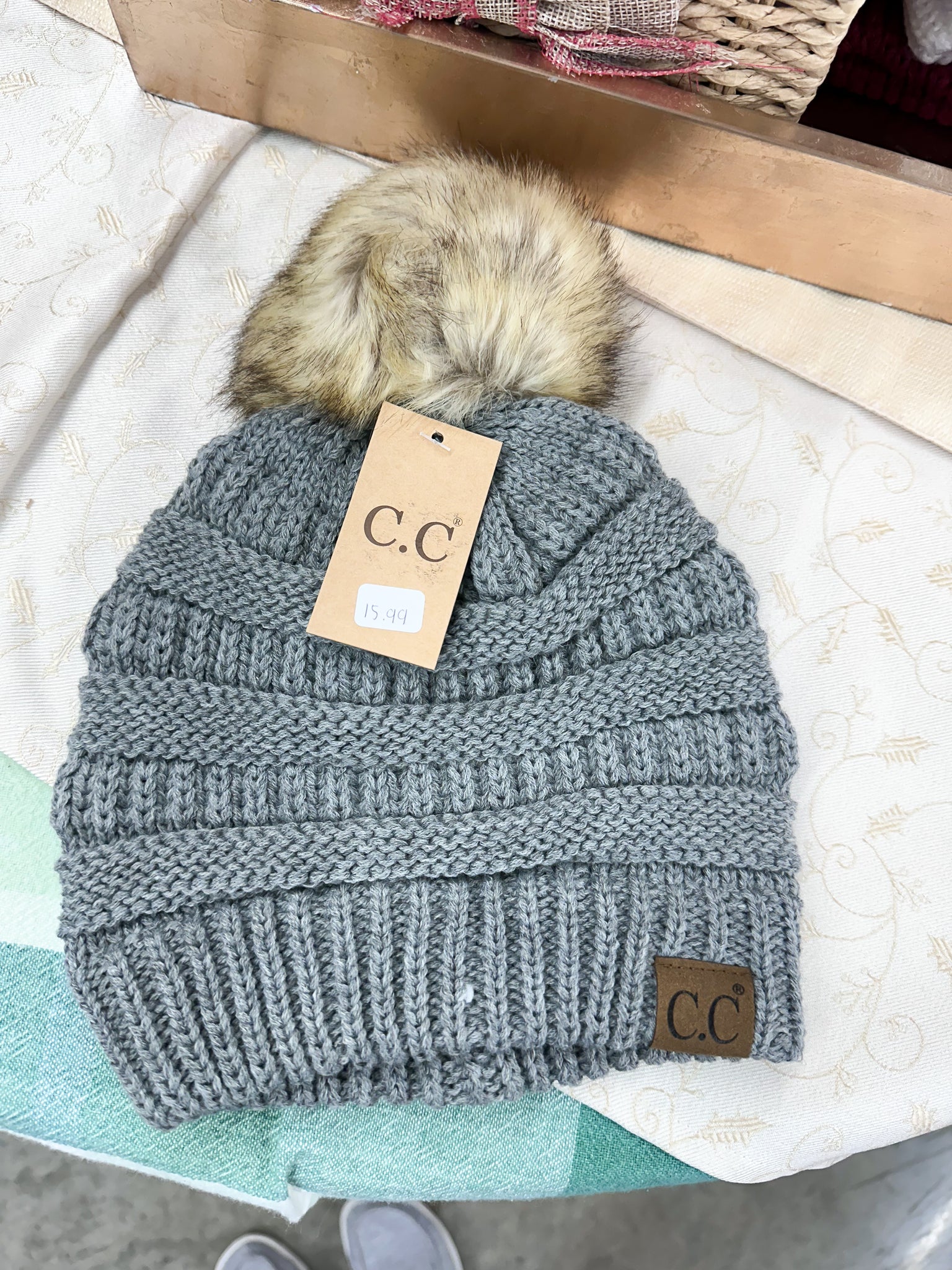 Fur Pom CC Beanie