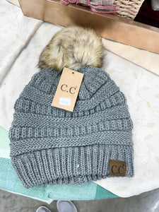 Fur Pom CC Beanie