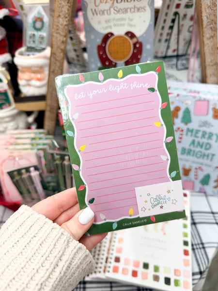 Let Your Light Shine Christmas Lights 4x6 Lined Notepad