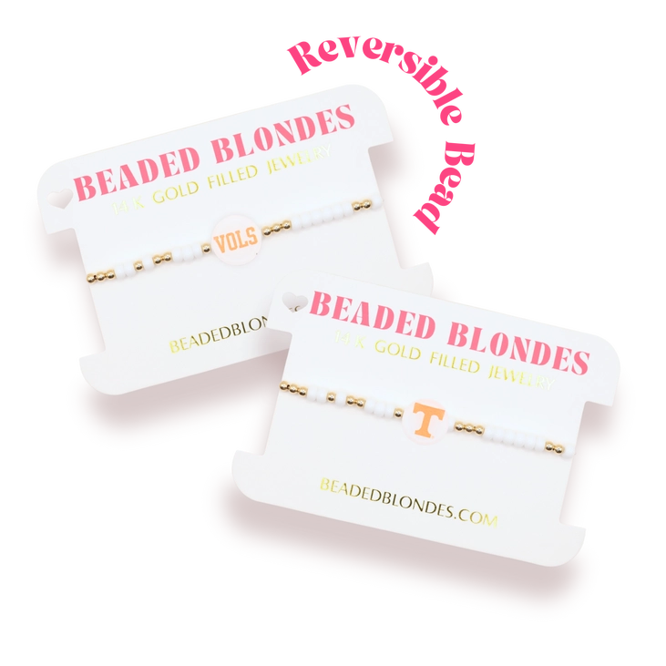 Beaded Blondes | Tennessee / Vols Logo Beaded Sprinkle Bracelet