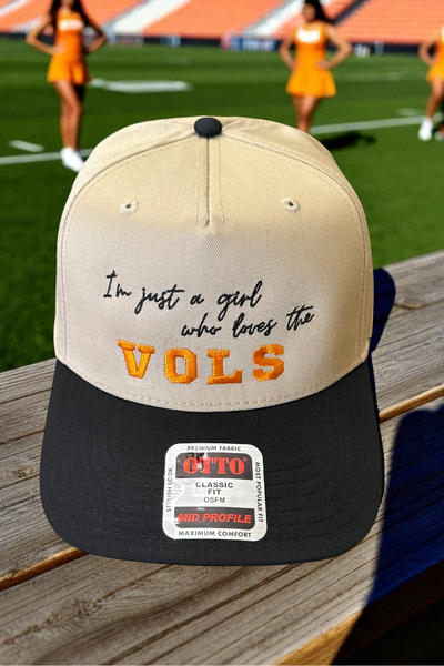 Vols I’m Just a Girl Khaki/Black Embroidered Hat