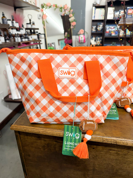 Swig Gameday Gingham Orange Lunchi Lunch Bag