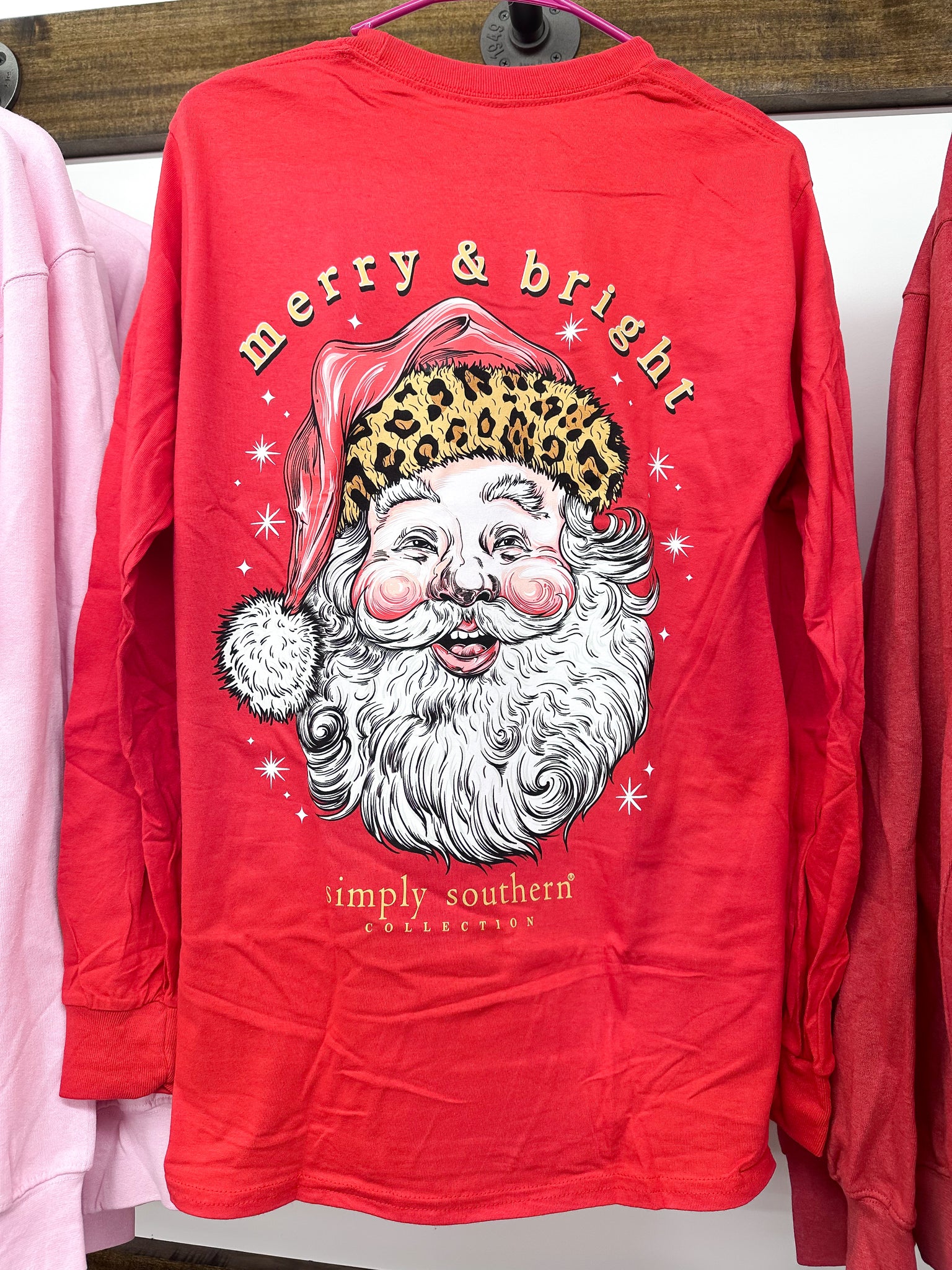 Simply Southern Long Sleeve Shirt - Leopard Santa