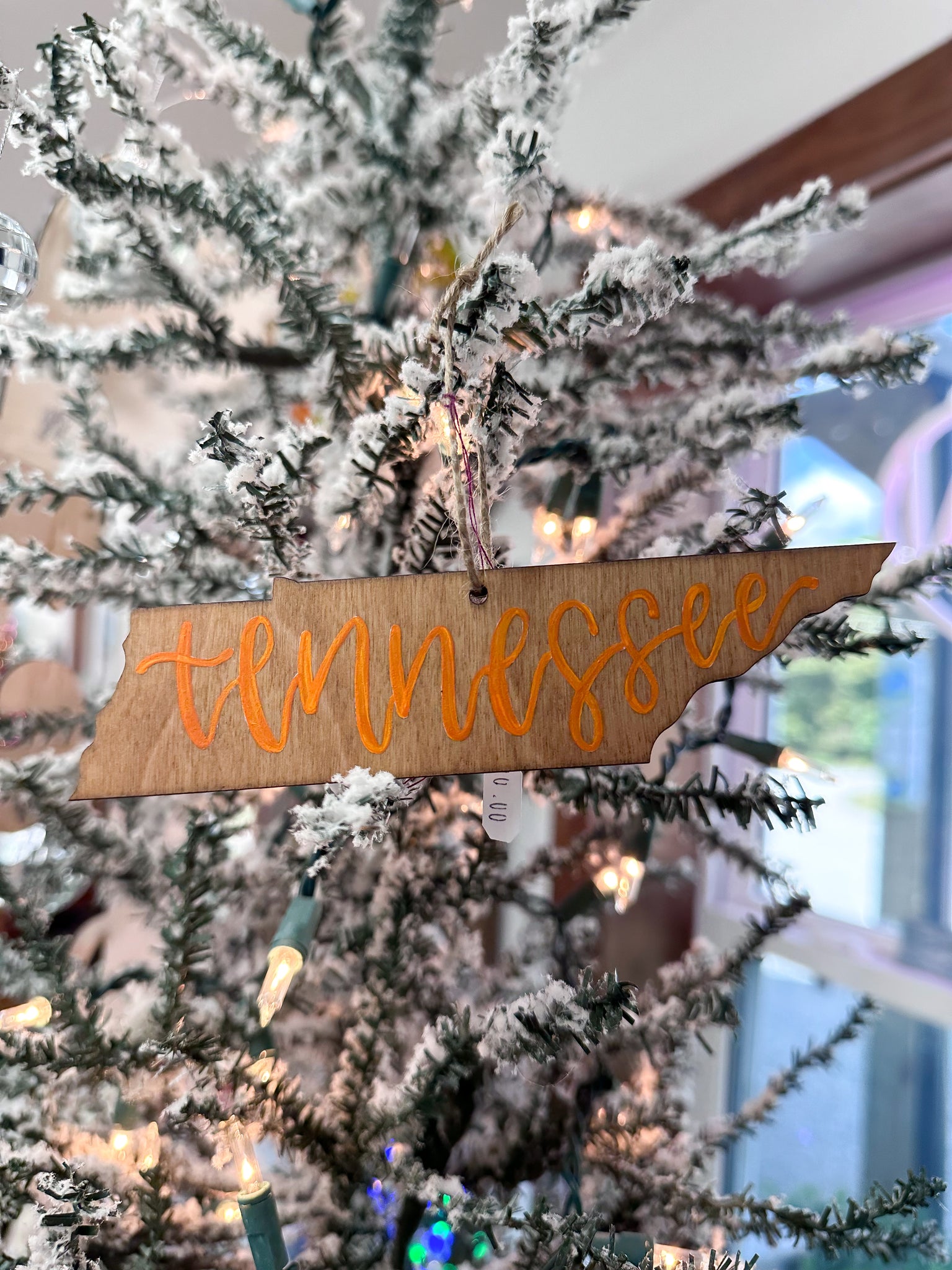 HAND-PAINTED WOOD ORNAMENT | Lettered Tennessee • Orange Letters #2