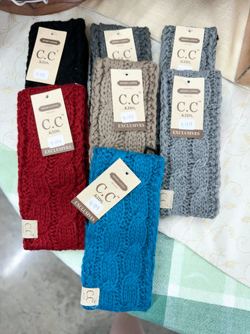 KIDS' Solid Cable Knit CC Head Wrap