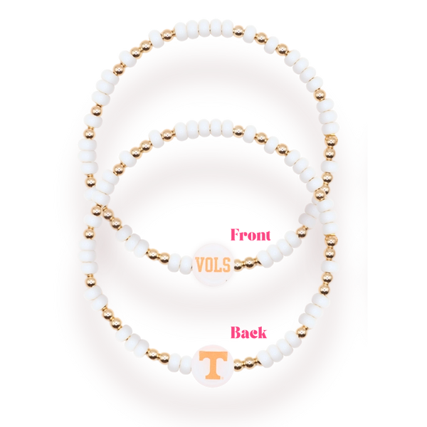 Beaded Blondes | Tennessee / Vols Logo Beaded Sprinkle Bracelet