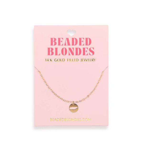 Beaded Blondes - Tennessee State Cut Out Charm Necklace