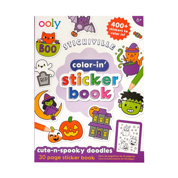 Stickiville Color-in' Sticker Book - Cute N Spooky Doodles - 30 Sheets