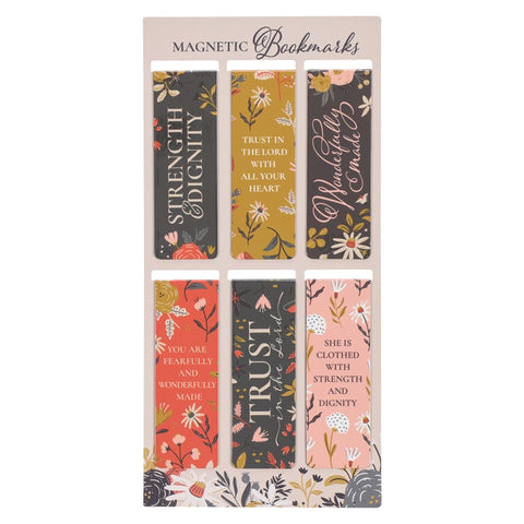 Warm Florals Magnetic Bookmark Set