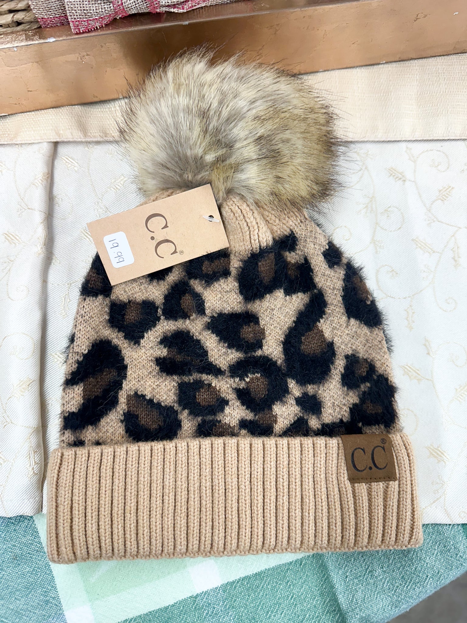 Leopard Pom CC Beanie