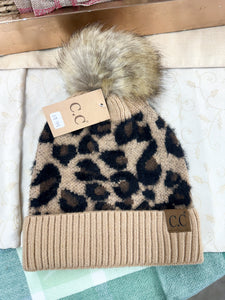Leopard Pom CC Beanie
