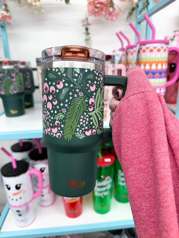20 oz Flip Straw Tumbler with Handle - Jolly Sprig