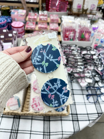 Simply Southern Car Coaster Set - Blue Ribbons