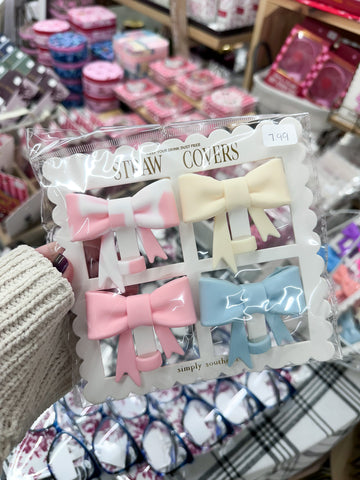 Simply Southern Straw Cover Set - Pastel Bows