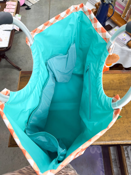 Swig Gameday Gingham Orange Loopi Tote Bag