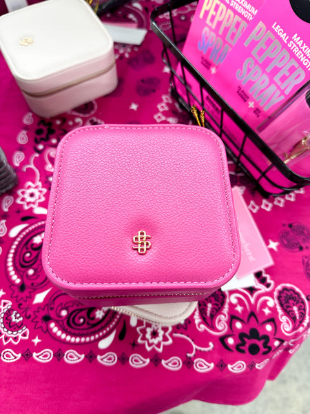 Simply Southern Leather Jewelry Case - Hot Pink