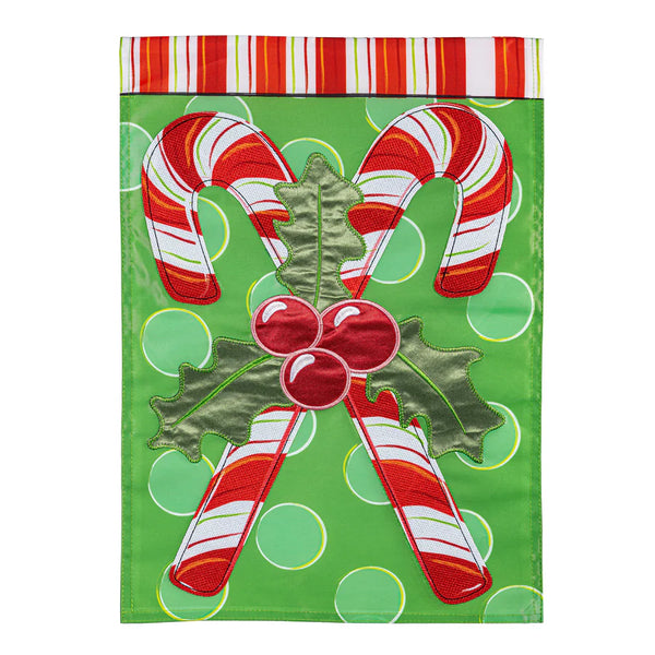 Candy Cane Christmas Applique Garden Flag