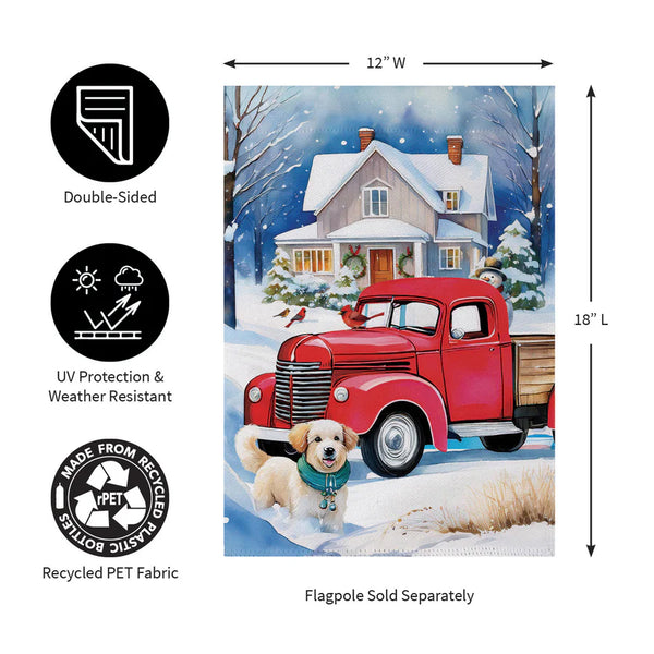 Family Christmas Truck Suede Garden Flag