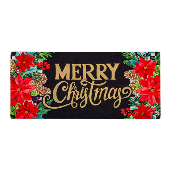 Floral Checkered Merry Christmas Sassafras Switch Mat