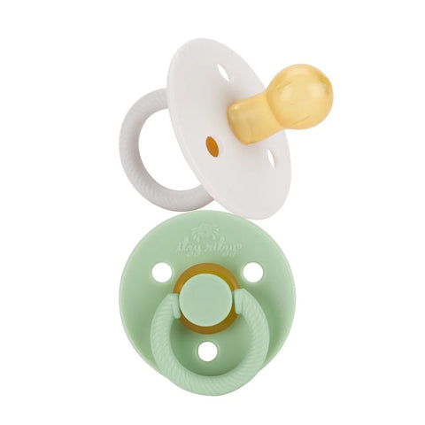 Itzy Soother™ Natural Rubber Pacifier - 0-6M | Mint + White