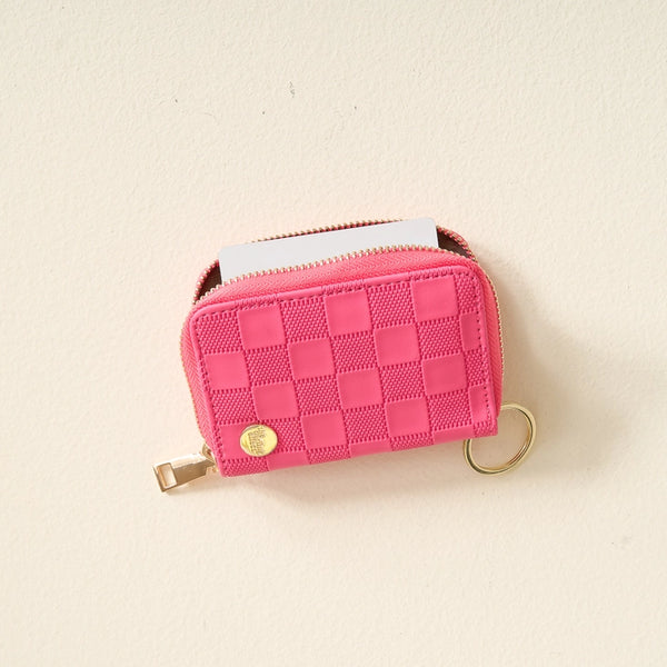 Zip Around Wallet - Hot Pink Check