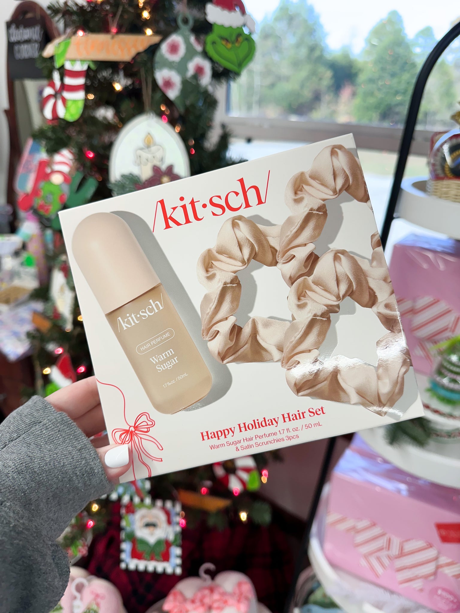 Happy Holiday Hair Set : Warm Sugar Hair Perfume & 3pc Satin Scrunchies