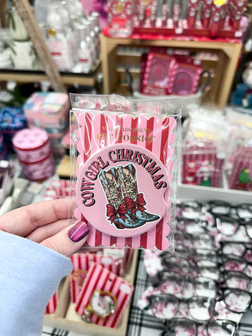 Simply Southern Car Coaster - Cowgirl Christmas