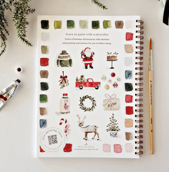 Classic Christmas Watercolor Workbook
