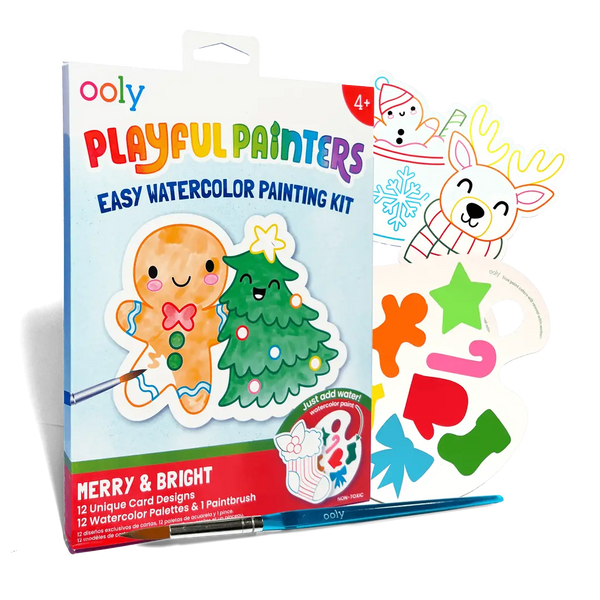 Playful Painters Easy Watercolor Painting Kit - Merry & Bright