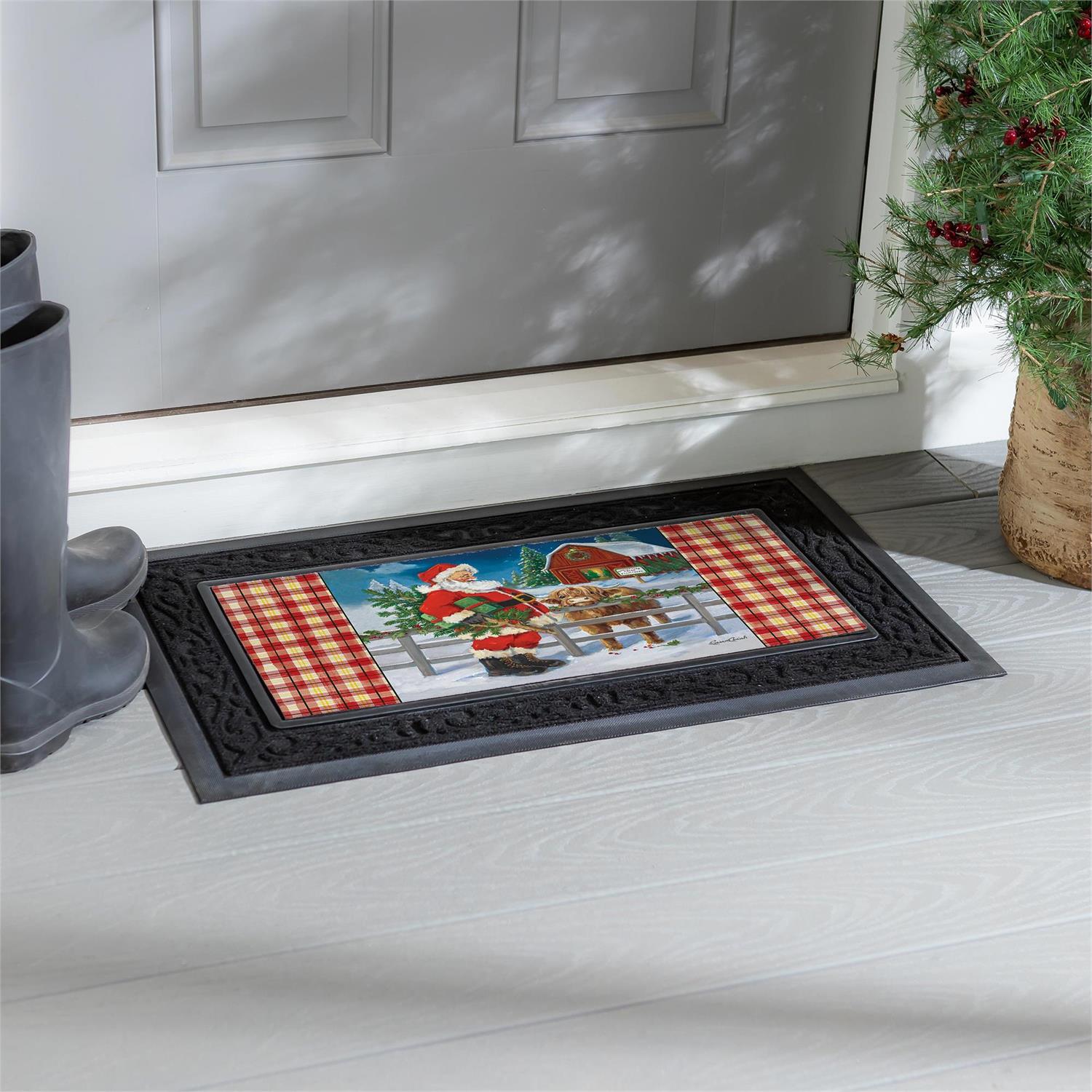 Farm Santa & Highland Cow Sassafras Switch Mat