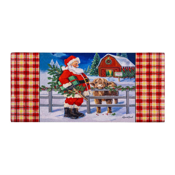 Farm Santa & Highland Cow Sassafras Switch Mat