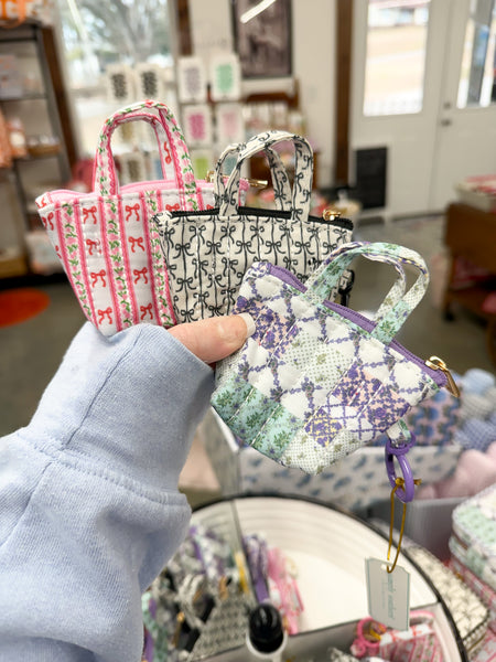 Simply Southern Quilted Mini Tote Keychain