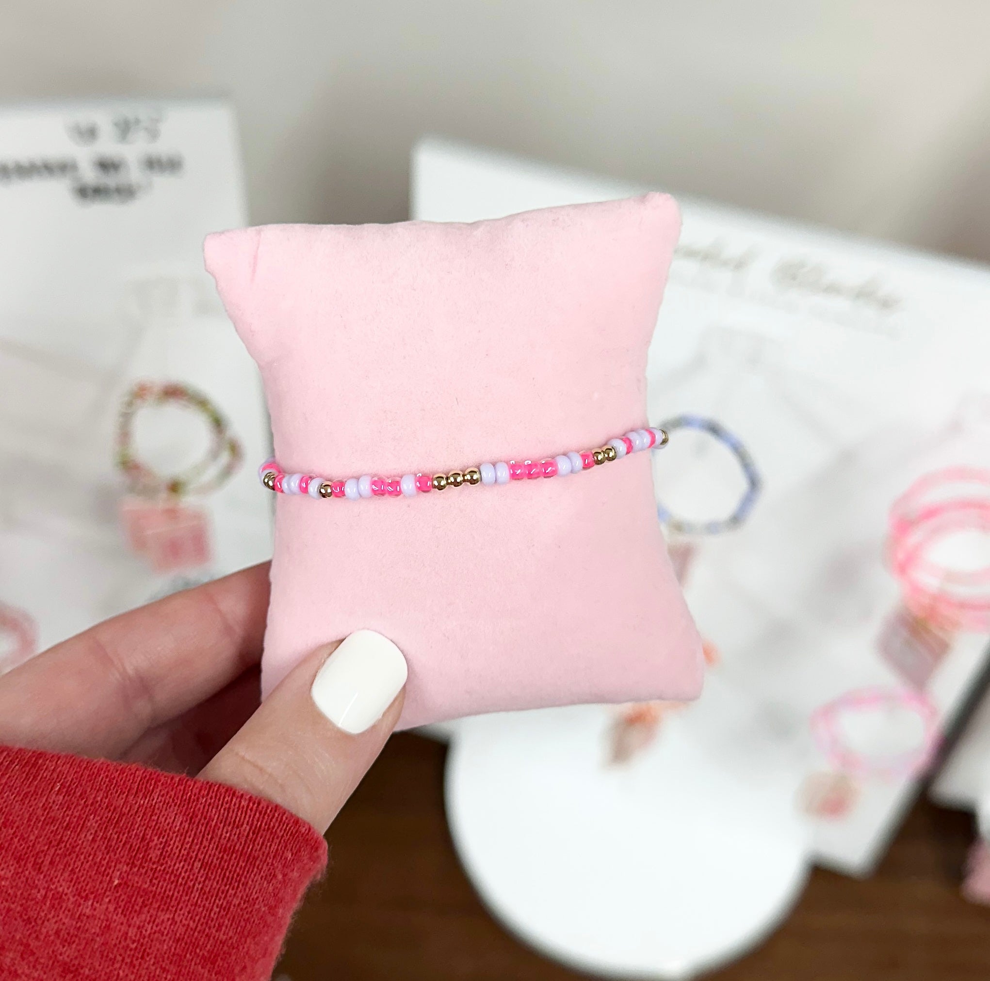 Beaded Blondes | Hot Pink + Lilac Sprinkle Bracelet
