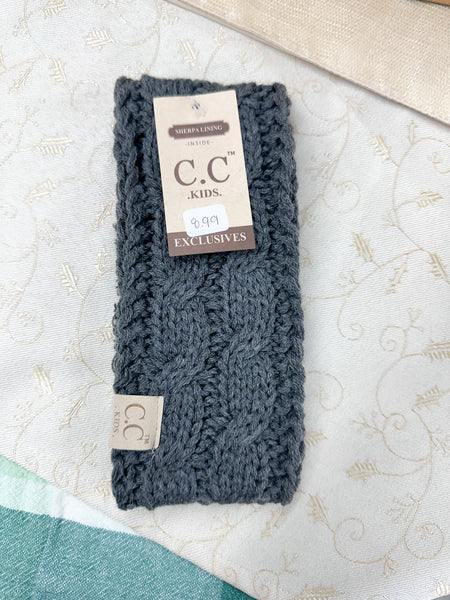 KIDS' Solid Cable Knit CC Head Wrap