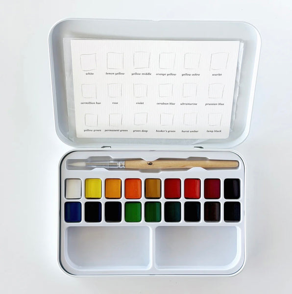 Watercolor Paint Set - 18 Colors with Brush